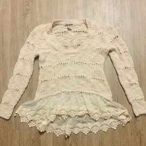 Cream Lace Sweater
